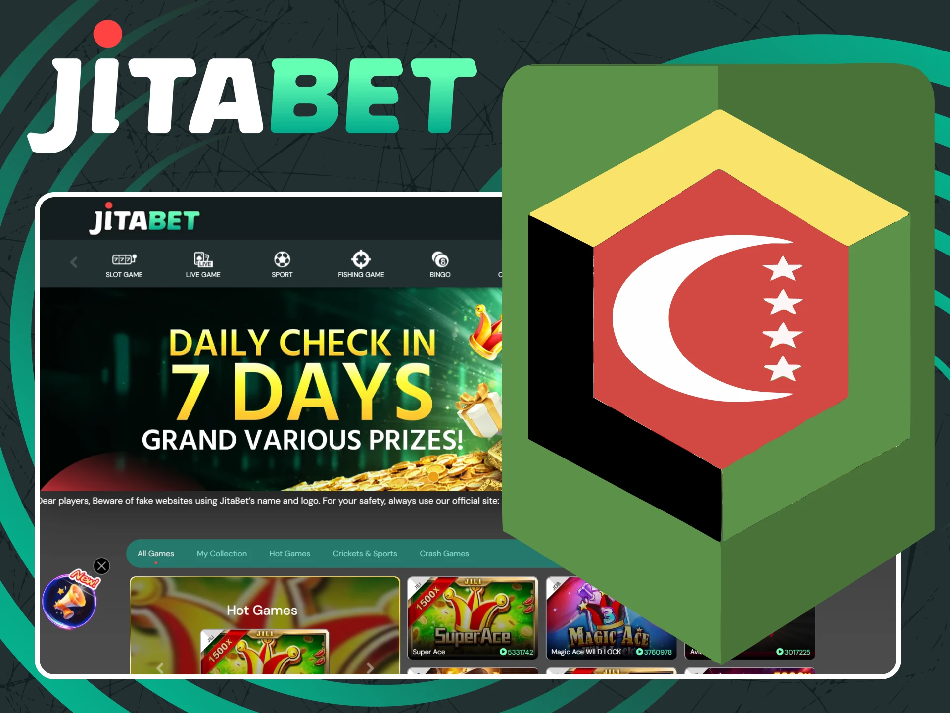 The Jitabet website is licensed.