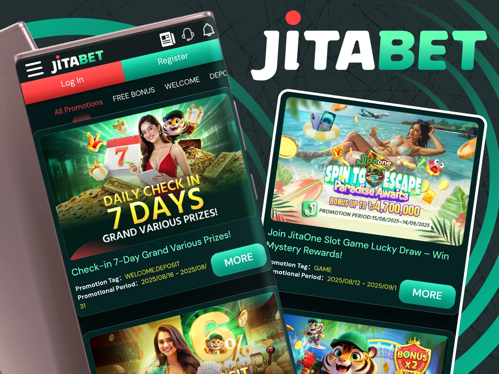 The Jitabet application gives a lot of bonuses to its users.