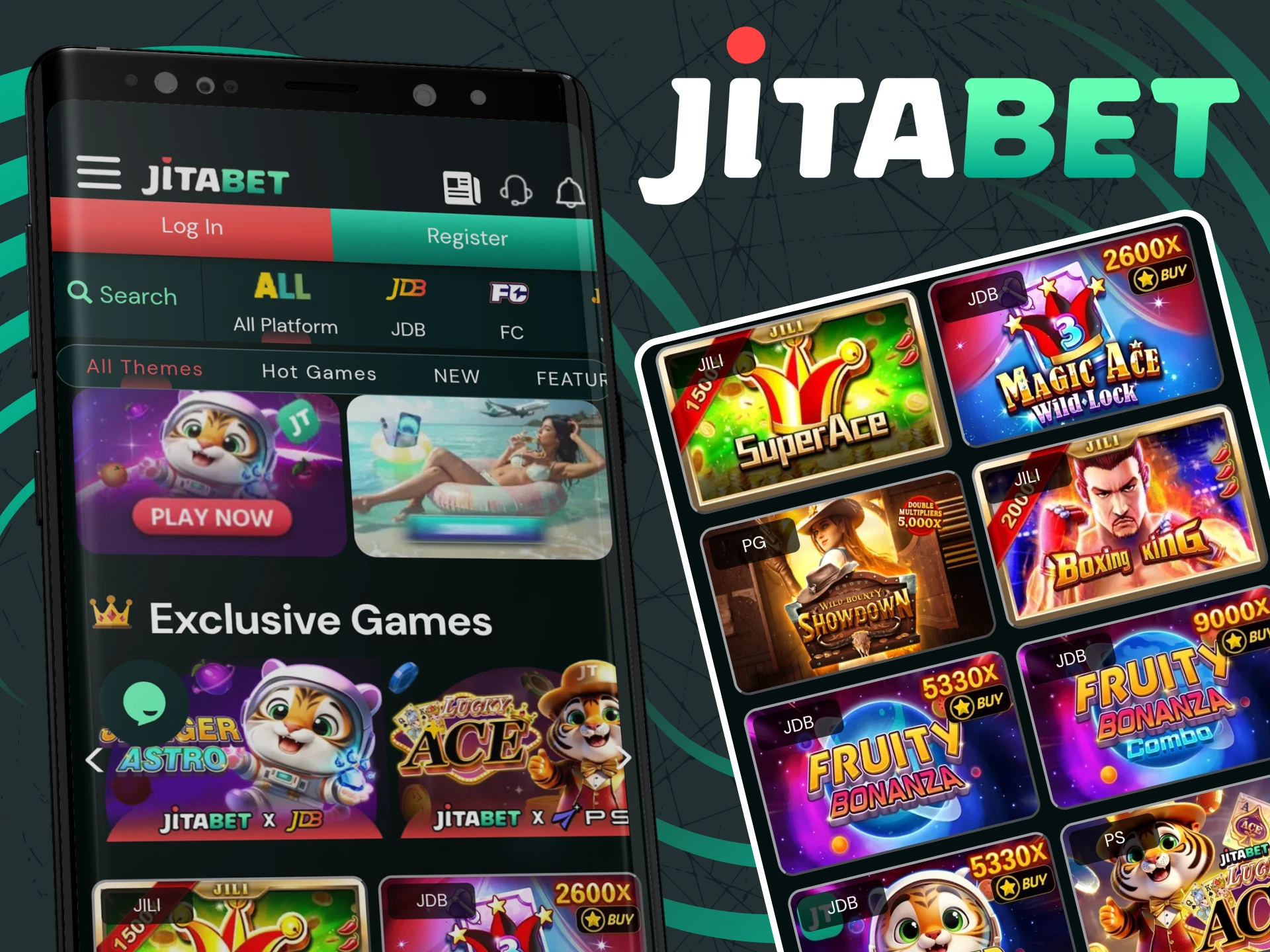 You can play casino games by opening the Jitabet application.