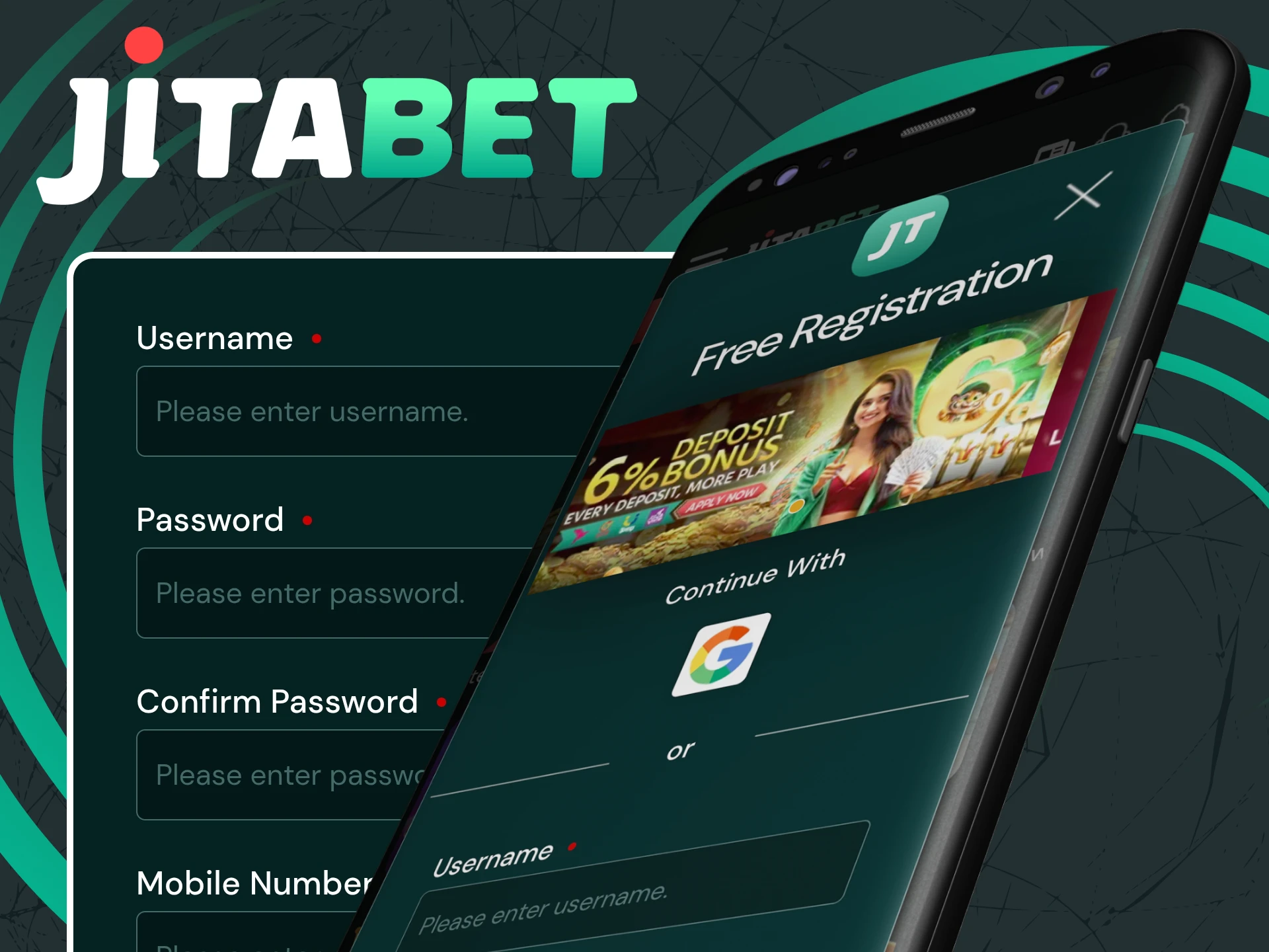 You can register through the Jitabet application.