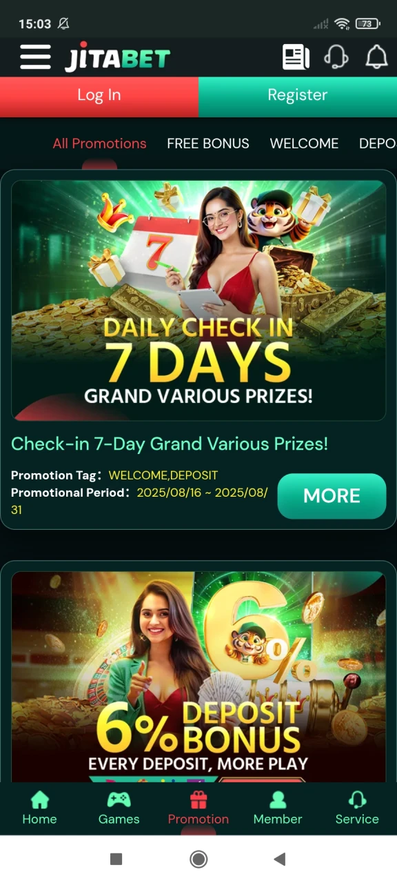 You will find many bonuses in the Jitabet app.