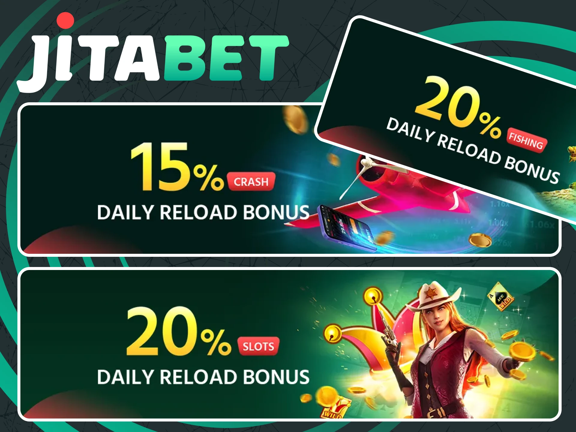 Jitabet has special bonuses for casinos.
