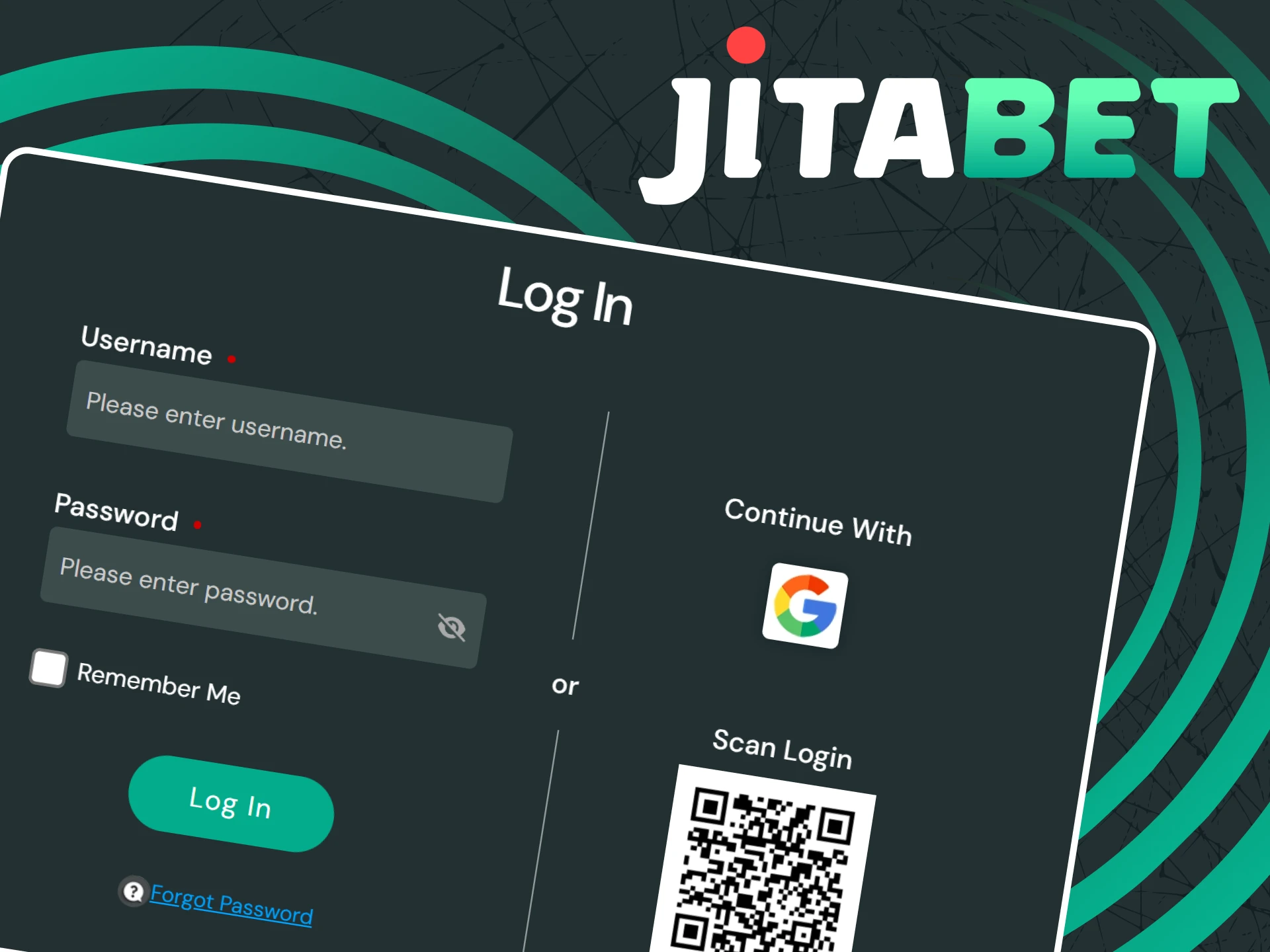 Log in to your personal account on the Jitabet website.