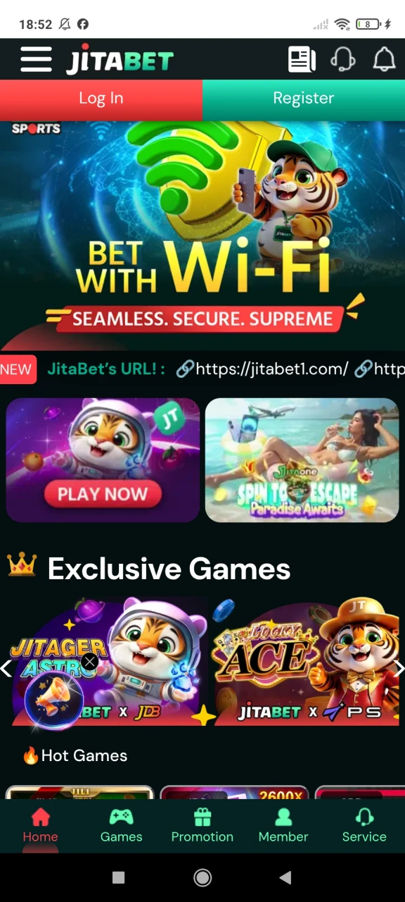 Visit Jitabet and open the registration window.