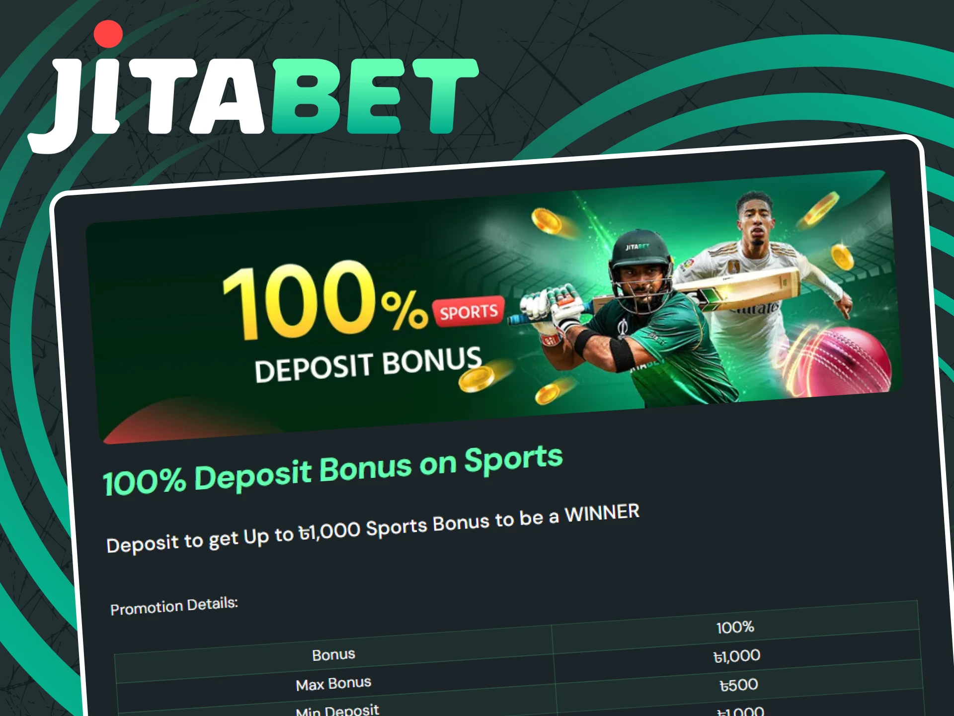 Get your welcome bonus for sports on the Jitabet website.